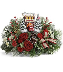 Thomas Kinkade's Festive Fire Station Bouquet from Chillicothe Floral, local florist in Chillicothe, OH